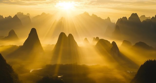 千里江山图日落